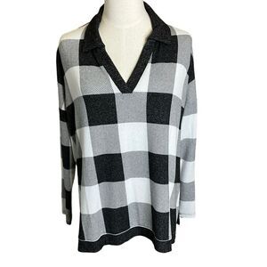 Maurices Black and White Check Pullover Lightweight Sweater Size M